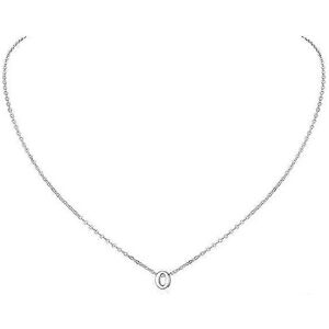 Unbranded (As show, One size) 1 Initial O Letter Choker Necklace for Women 925 Sterling Si Unbranded (As show, One size) 1 Initial O Letter Choker Necklace for Women 925 Sterling Si