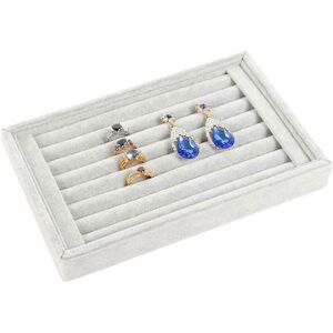 Unbranded (As show, One size) GrayVelvet Jewelry Display Stand Ring Tray Without Lid Earri Unbranded (As show, One size) GrayVelvet Jewelry Display Stand Ring Tray Without Lid Earri
