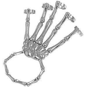 Unbranded (As show, One size) Punk Wristband (Silver) Skull Finger Metal Skull Bracelet wi Unbranded (As show, One size) Punk Wristband (Silver) Skull Finger Metal Skull Bracelet wi