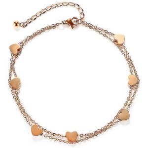 Unbranded (As show, One size) Heart Shaped Rose Gold Ladies Anklet Double Chain Ladies Ank Unbranded (As show, One size) Heart Shaped Rose Gold Ladies Anklet Double Chain Ladies Ank