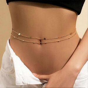 Unbranded (As show, One size) Layered(Gold) Beaded Waist Chain Beads Belly Chain Sequin St Unbranded (As show, One size) Layered(Gold) Beaded Waist Chain Beads Belly Chain Sequin St