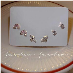 Unbranded (As show, One size) Ins Tidy Ear Care Set Earrings 925 Silver Needle Super Spark Unbranded (As show, One size) Ins Tidy Ear Care Set Earrings 925 Silver Needle Super Spark