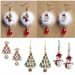 Unbranded (As show, One size) Plush Santa snowman deer earrings earrings with diamonds Chr Unbranded (As show, One size) Plush Santa snowman deer earrings earrings with diamonds Chr
