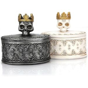 Unbranded (As show, One size) 2-pack Skeleton Head Black Skull Jewelry Box Holder Organize Unbranded (As show, One size) 2-pack Skeleton Head Black Skull Jewelry Box Holder Organize