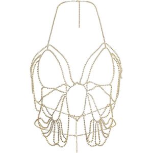 Unbranded (Gold-color, One size) Elegant Body Chain Necklace for Women Rhinestones Bikini Unbranded (Gold-color, One size) Elegant Body Chain Necklace for Women Rhinestones Bikini