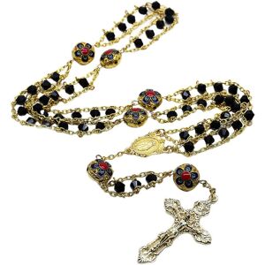 Unbranded (As show, One size) Double Layer Crystal Cross Rosary Necklace Bead Hangable Pen Unbranded (As show, One size) Double Layer Crystal Cross Rosary Necklace Bead Hangable Pen