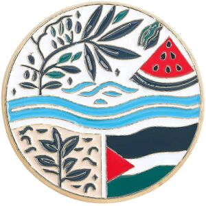 Unbranded (As show, One size) Watermelon River Leaf Flag Brooch Unisex Lapel Pin for Men a Unbranded (As show, One size) Watermelon River Leaf Flag Brooch Unisex Lapel Pin for Men a