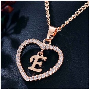 Unbranded (Rose gold E) Heart Letters 26 Love Crystal Women Silver Plated Chain Necklace J Unbranded (Rose gold E) Heart Letters 26 Love Crystal Women Silver Plated Chain Necklace J