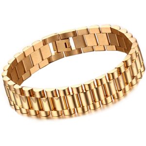 Unbranded Golden Stainless Steel Link Chain Wristband 22cm Geometric Gold Bracelet Unbranded Golden Stainless Steel Link Chain Wristband 22cm Geometric Gold Bracelet