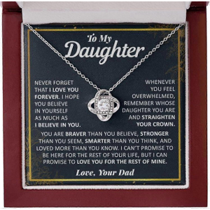 Unbranded To My Daughter Necklace, 14k White Gold Love Knot with Cubic Zirconia, Luxury Wo Unbranded To My Daughter Necklace, 14k White Gold Love Knot with Cubic Zirconia, Luxury Wo