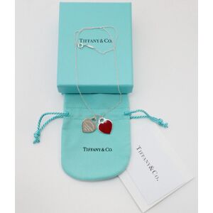 Unbranded NEW Tiffany & Co Sterling Silver Double Heart Red Enamel Necklace, 18 inches Unbranded NEW Tiffany & Co Sterling Silver Double Heart Red Enamel Necklace, 18 inches