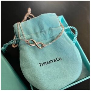 Unbranded NEW Tiffany & Co Sterling Silver Infinity Double Chain Necklace 16" Pouch & Box Unbranded NEW Tiffany & Co Sterling Silver Infinity Double Chain Necklace 16" Pouch & Box