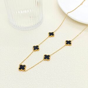 Unbranded (Black necklace) Lucky Five-flower Four-leaf Clover Set, jewelry bracelet, versa Unbranded (Black necklace) Lucky Five-flower Four-leaf Clover Set, jewelry bracelet, versa