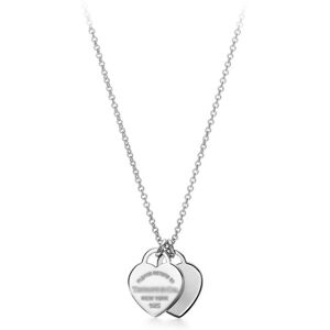 Unbranded (Silver Double Heart Necklace) Classic T-Home Double Heart Heart Pendant with Dr Unbranded (Silver Double Heart Necklace) Classic T-Home Double Heart Heart Pendant with Dr