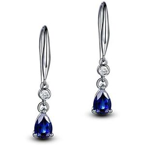 Unbranded Sapphire Silver 925 Drop Earrings for Women with Created Citrine Amethyst CZ Dan Unbranded Sapphire Silver 925 Drop Earrings for Women with Created Citrine Amethyst CZ Dan