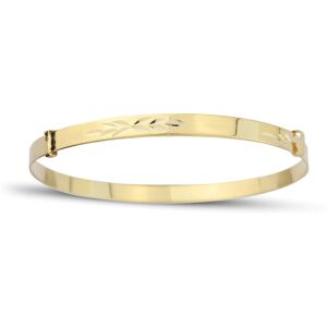 Jewelco London 9ct Yellow Gold - 3mm Patterned Expandable Baby Bangle Bracelet - Jewelco London 9ct Yellow Gold - 3mm Patterned Expandable Baby Bangle Bracelet -