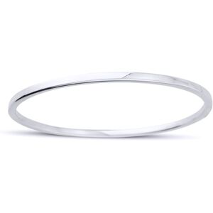 Jewelco London Ladies 9ct White Gold Minimalist Plain Polished Rectangular Tube Jewelco London Ladies 9ct White Gold Minimalist Plain Polished Rectangular Tube
