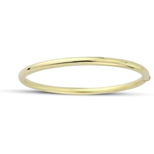 Jewelco London Ladies 9ct Yellow Gold Hollow 4mm Round Tube Oval Bangle Bracelet Jewelco London Ladies 9ct Yellow Gold Hollow 4mm Round Tube Oval Bangle Bracelet