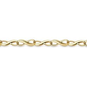 Jewelco London 9ct Yellow Gold Twisted Infinity Link Bracelet 7.25" 19cm - BRNR0 Jewelco London 9ct Yellow Gold Twisted Infinity Link Bracelet 7.25" 19cm - BRNR0