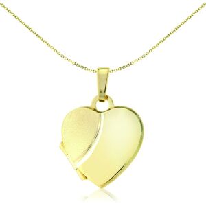 Jewelco London Ladies 9ct Yellow Gold Semi Satin Love Heart Locket Pendant 14mm Jewelco London Ladies 9ct Yellow Gold Semi Satin Love Heart Locket Pendant 14mm