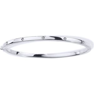 Jewelco London Ladies 18ct White Gold 5 Diamonds Eternity Bangle Bracelet - 4mm Jewelco London Ladies 18ct White Gold 5 Diamonds Eternity Bangle Bracelet - 4mm