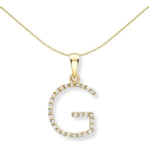 Jewelco London 18ct Yellow Gold Diamond Initial Charm Pendant Letter G 10mm x 18 Jewelco London 18ct Yellow Gold Diamond Initial Charm Pendant Letter G 10mm x 18