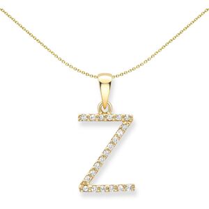Jewelco London 18ct Yellow Gold Diamond Initial Charm Pendant Letter Z 9mm x 16m Jewelco London 18ct Yellow Gold Diamond Initial Charm Pendant Letter Z 9mm x 16m