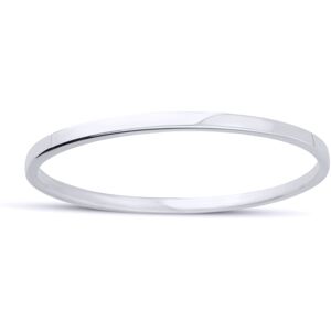 Jewelco London Ladies 9ct White Gold D-Shape Flat Court Tube Minimalist Oval Ban Jewelco London Ladies 9ct White Gold D-Shape Flat Court Tube Minimalist Oval Ban
