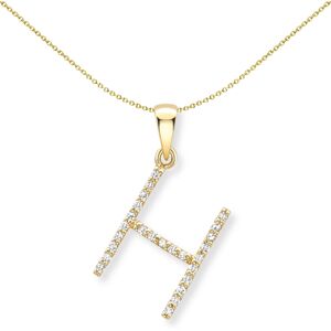Jewelco London 18ct Yellow Gold Diamond Initial Charm Pendant Letter H 8mm x 15m Jewelco London 18ct Yellow Gold Diamond Initial Charm Pendant Letter H 8mm x 15m