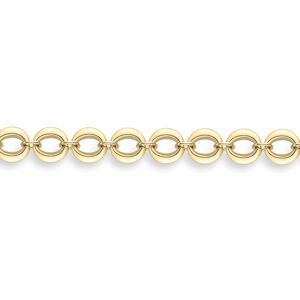 Jewelco London Ladies 9ct Yellow Gold Oval Eyelet Flat Domed Round Link Chain Br Jewelco London Ladies 9ct Yellow Gold Oval Eyelet Flat Domed Round Link Chain Br