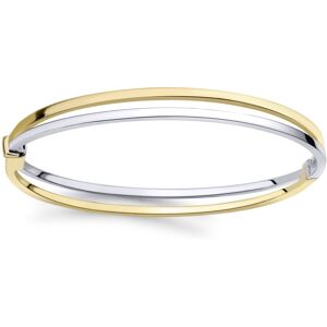 Jewelco London Ladies 9ct White & Yellow Gold Rectangular Dual Tube Split Carria Jewelco London Ladies 9ct White & Yellow Gold Rectangular Dual Tube Split Carria