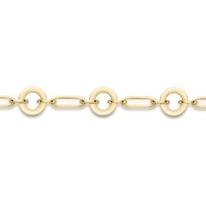Jewelco London Ladies 9ct Yellow Gold Flying Saucer Paperclip Chain Bracelet 10m Jewelco London Ladies 9ct Yellow Gold Flying Saucer Paperclip Chain Bracelet 10m
