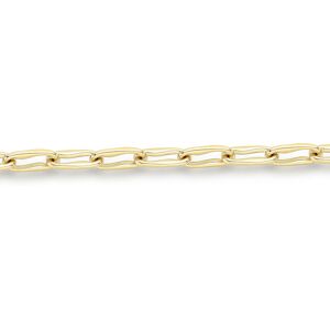 Jewelco London Ladies 9ct Yellow Gold Stretched Wavy Pinched Oval Link Chain Bra Jewelco London Ladies 9ct Yellow Gold Stretched Wavy Pinched Oval Link Chain Bra