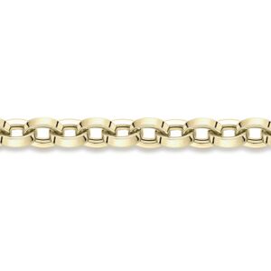 Jewelco London Ladies 9ct Yellow Gold Squared Oval Links Cable Chain Bracelet 7m Jewelco London Ladies 9ct Yellow Gold Squared Oval Links Cable Chain Bracelet 7m