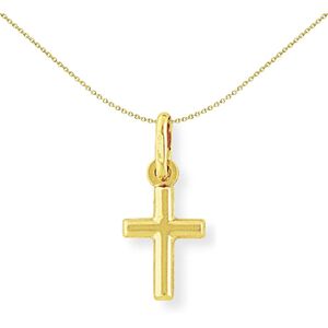 Jewelco London 9ct Yellow Gold Polished Delicate Discreet Cross Charm Pendant 8x Jewelco London 9ct Yellow Gold Polished Delicate Discreet Cross Charm Pendant 8x