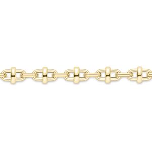 Jewelco London Ladies 9ct Yellow Gold Trombone Anchor Round Oval Link Chain Brac Jewelco London Ladies 9ct Yellow Gold Trombone Anchor Round Oval Link Chain Brac