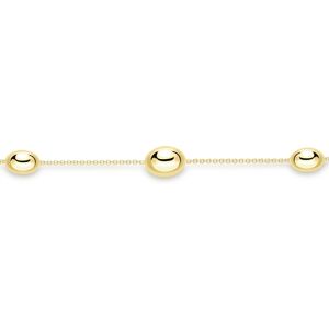 Jewelco London Ladies 9ct Yellow Gold Oval Bead Lozenge Station Bracelet 0.3mm 7 Jewelco London Ladies 9ct Yellow Gold Oval Bead Lozenge Station Bracelet 0.3mm 7