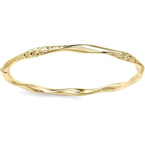 Jewelco London 9ct Gold Diamond-cut Sparkling Twist Oval Bangle Bracelet 4mm - B Jewelco London 9ct Gold Diamond-cut Sparkling Twist Oval Bangle Bracelet 4mm - B
