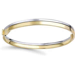 Jewelco London Ladies 9ct White & Yellow Gold Rectangular Dual Tube Minimalist B Jewelco London Ladies 9ct White & Yellow Gold Rectangular Dual Tube Minimalist B