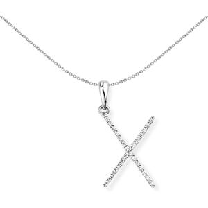 Jewelco London 18ct White Gold Pave Diamond Initial Charm Pendant Letter X 10mm Jewelco London 18ct White Gold Pave Diamond Initial Charm Pendant Letter X 10mm