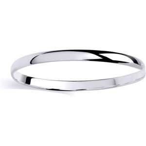 Jewelco London Sterling Silver Ladies 6mm Plain Solid D Shape Bangle - GVG239 Jewelco London Sterling Silver Ladies 6mm Plain Solid D Shape Bangle - GVG239