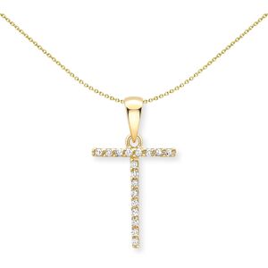 Jewelco London 9ct Yellow Gold Diamond Initial Charm Pendant Letter T 8mm x 16mm Jewelco London 9ct Yellow Gold Diamond Initial Charm Pendant Letter T 8mm x 16mm