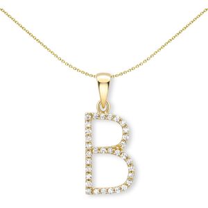 Jewelco London 18ct Yellow Gold Diamond Initial Charm Pendant Letter B 8mm x 20m Jewelco London 18ct Yellow Gold Diamond Initial Charm Pendant Letter B 8mm x 20m