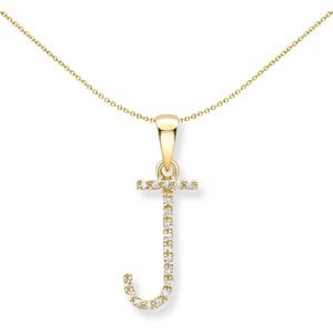 Jewelco London 18ct Yellow Gold Diamond Initial Charm Pendant Letter J 6mm x 20m Jewelco London 18ct Yellow Gold Diamond Initial Charm Pendant Letter J 6mm x 20m