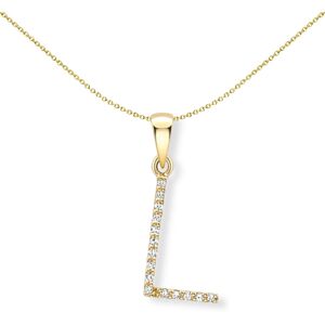 Jewelco London 18ct Yellow Gold Diamond Initial Charm Pendant Letter L 7mm x 18m Jewelco London 18ct Yellow Gold Diamond Initial Charm Pendant Letter L 7mm x 18m