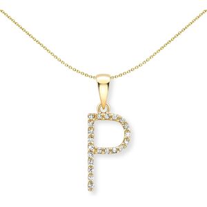 Jewelco London 18ct Yellow Gold Diamond Initial Charm Pendant Letter P 9mm x 16m Jewelco London 18ct Yellow Gold Diamond Initial Charm Pendant Letter P 9mm x 16m