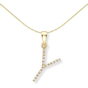 Jewelco London 18ct Yellow Gold Diamond Initial Charm Pendant Letter Y 7mm x 15m Jewelco London 18ct Yellow Gold Diamond Initial Charm Pendant Letter Y 7mm x 15m