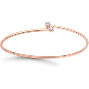 Jewelco London 18ct Rose Gold Diamond Twin Donut Solitaire Crossover Torque Bang Jewelco London 18ct Rose Gold Diamond Twin Donut Solitaire Crossover Torque Bang