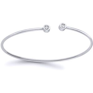 Jewelco London 18ct White Gold Diamond Twin Donut Solitaire Torque Bangle Bracel Jewelco London 18ct White Gold Diamond Twin Donut Solitaire Torque Bangle Bracel