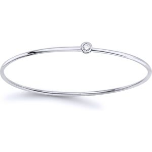 Jewelco London 18ct White Gold Diamond Donut Bezel Solitaire Bangle Bracelet 1.5 Jewelco London 18ct White Gold Diamond Donut Bezel Solitaire Bangle Bracelet 1.5